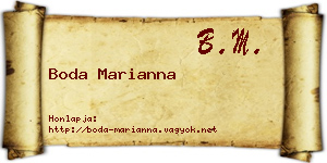 Boda Marianna névjegykártya